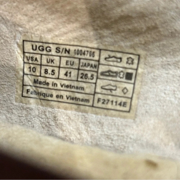 UGG Sz  10 Alloway Suede Bow and Studs Shearling Lined Round Toe Ballet Flats - Picture 6 of 10